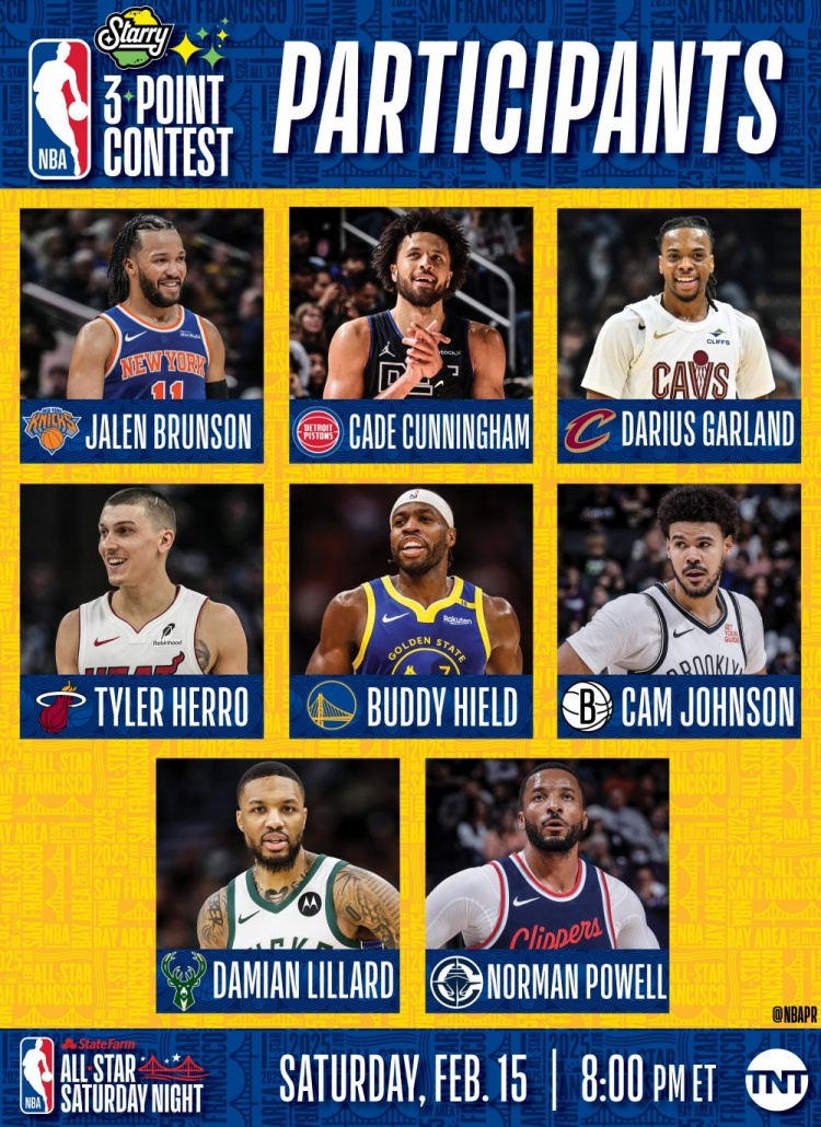  NBA全明星三分大賽名單：利拉德沖擊三連冠 希爾德、康寧漢姆在列