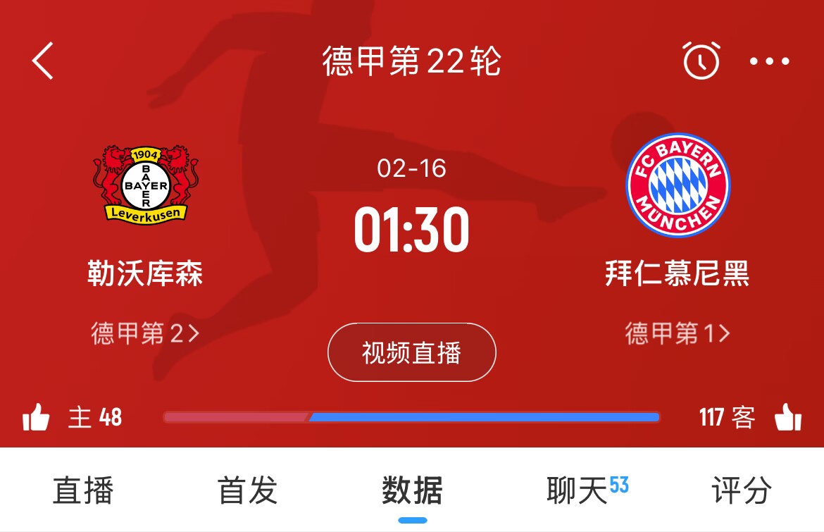 下輪決定冠軍？拜仁下場(chǎng)德甲將客戰勒沃庫森，若取勝將11分領(lǐng)跑