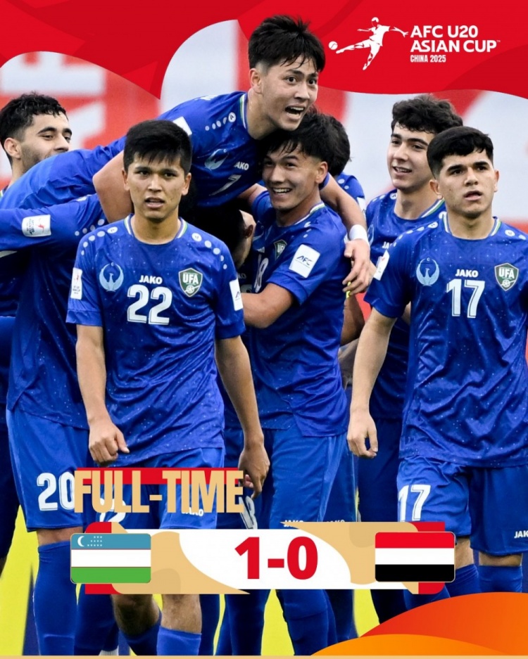  U20亞洲杯-烏茲別克斯坦1-0擊敗也門(mén)，奧林博耶夫頭球制勝