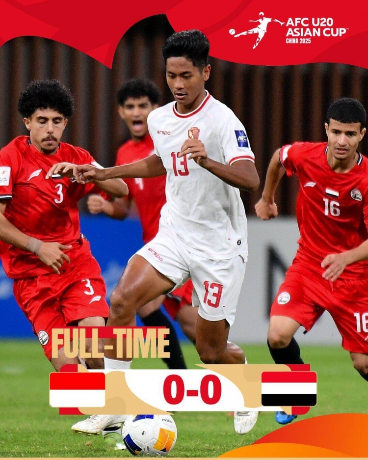  U20亞洲杯：印尼0-0戰平也門(mén)，兩隊分列C組第三、第四